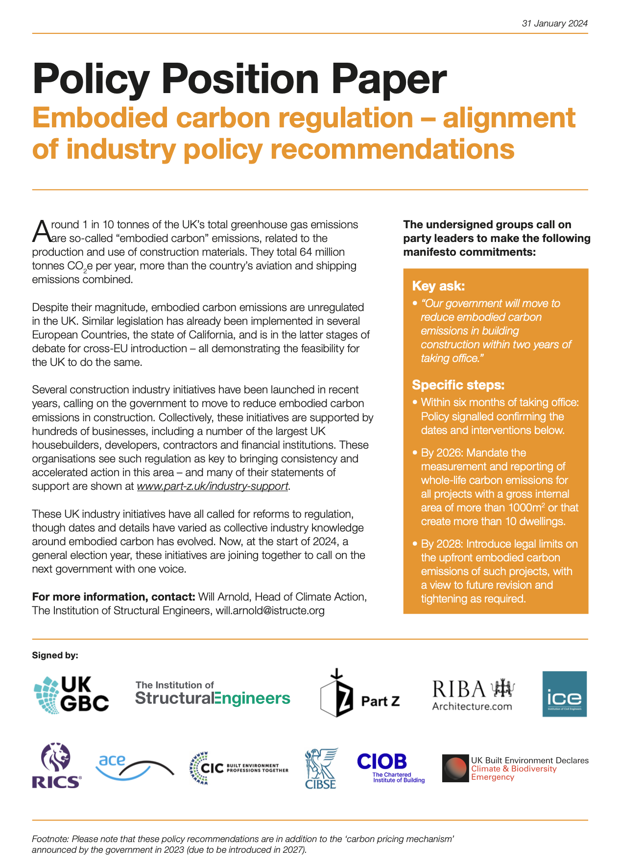 Policy position paper